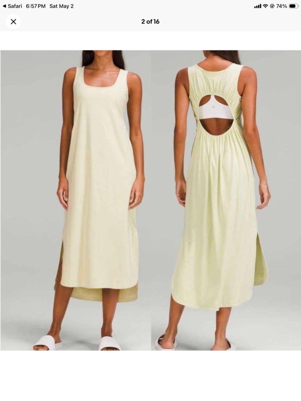 Lululemon Light Lime Green Sleeveless Maxi Dress